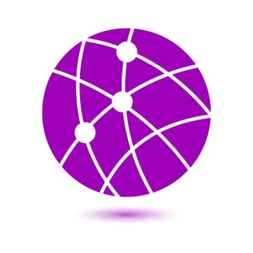 Globe social network vector icon. Stock Illustration