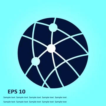 Globe social network vector icon. Illustrazione stock