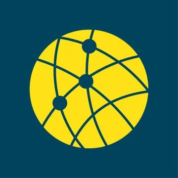 Globe social network vector icon. Stock Illustration