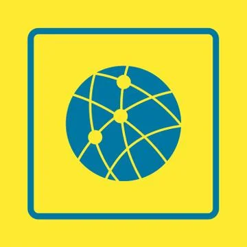 Globe social network vector icon. Illustrazione stock