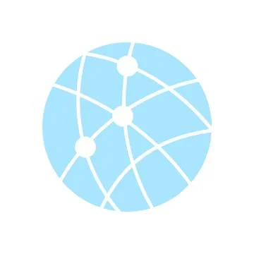 Globe social network vector icon. Illustrazione stock