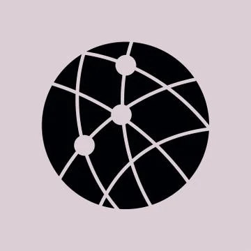 Globe social network vector icon. Illustrazione stock