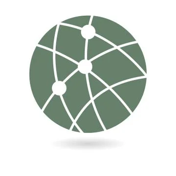 Globe social network vector icon. Stock Illustration