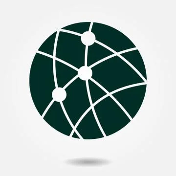 Globe social network vector icon. 스톡 일러스트