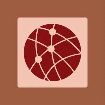 Globe social network vector icon. Stock Illustration