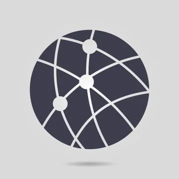 Globe social network vector icon. Illustrazione stock
