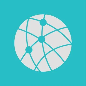 Globe social network vector icon. Illustrazione stock