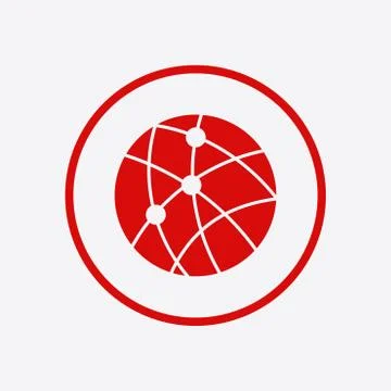 Globe social network vector icon. Illustrazione stock