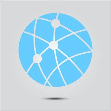 Globe social network vector icon. Stock Illustration