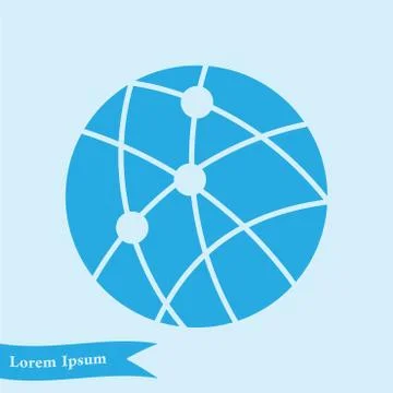 Globe social network vector icon. Stock Illustration