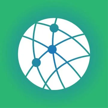 Globe social network vector icon. Illustrazione stock