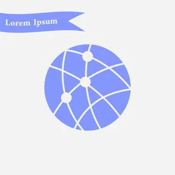 Globe social network vector icon. 스톡 일러스트