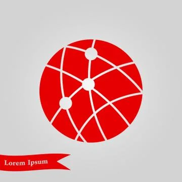 Globe social network vector icon. Stock Illustration