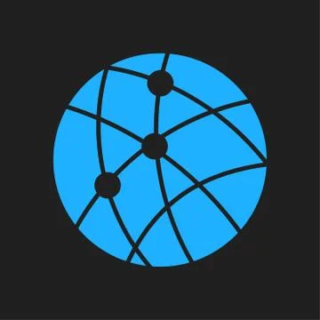 Globe social network vector icon. Illustrazione stock
