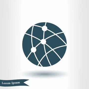 Globe social network vector icon. 스톡 일러스트