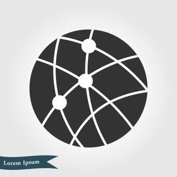 Globe social network vector icon. Stock Illustration