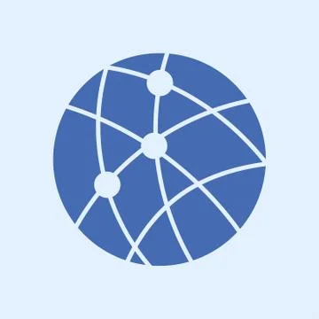 Globe social network vector icon. Illustrazione stock