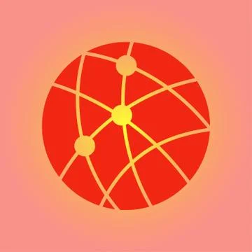 Globe social network vector icon. Stockillustratie