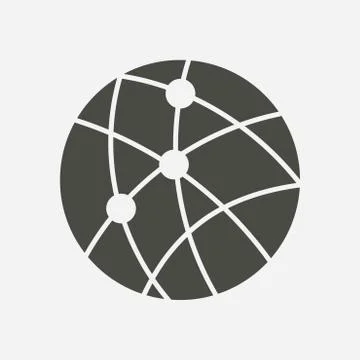 Globe social network vector icon. Illustrazione stock