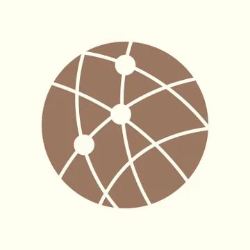 Globe social network vector icon. Illustrazione stock