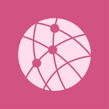 Globe social network vector icon. Stock Illustration