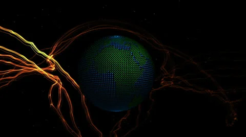 Globe solar flare Stock Footage 24228284
