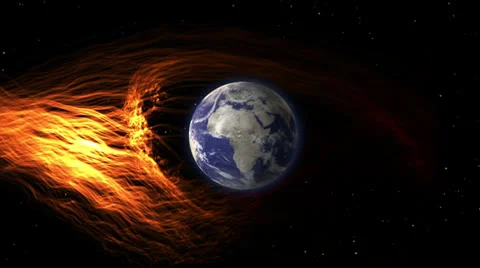Globe solar flare hit Stock Footage 24228307
