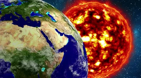 Globe in space. Earth and galaxy in a nebula cloud. LOOPED animation. Stock Footage 49639113