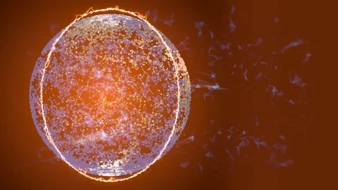 Globe in space with plexus surface and lightning stroke ring rotating with the Stock Footage 123809858