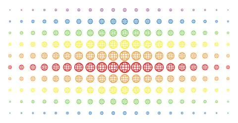 Globe Spectrum Halftone Pattern Illustrazione stock