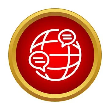 Globe with speech bubbles showing global communication concept Stock Illustration