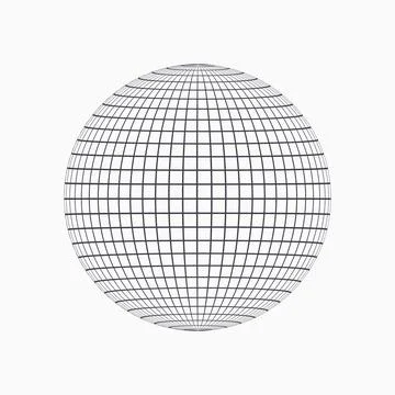 Globe sphere line wireframe vector icon. World earth globe line grid Stock Illustration