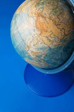 Globe sphere orb model effigy around background. close up Stock Photos