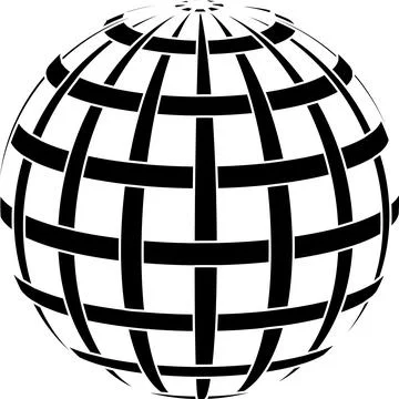 Globe sphere planet earth with intertwined round Stock Illustration