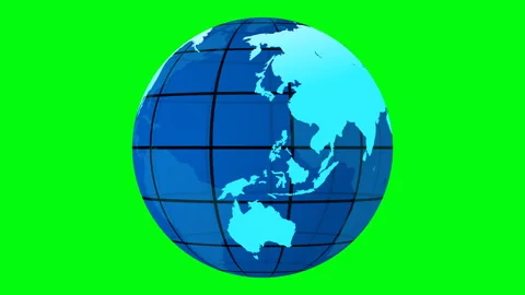 Globe spin on green screen. Planet earth with latitude and longitude lines Video stock 276426073