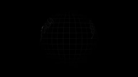 Globe Spin with world map and dotted connection for futuristic network networ Stock Footage