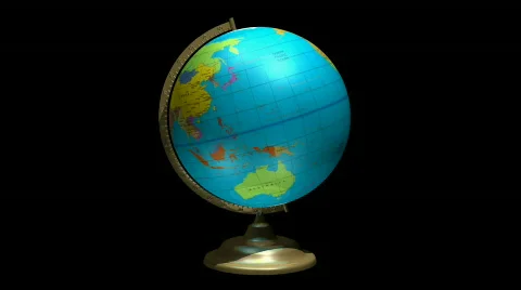 Globe spinning with alpha channel Loopable HD Stock Footage