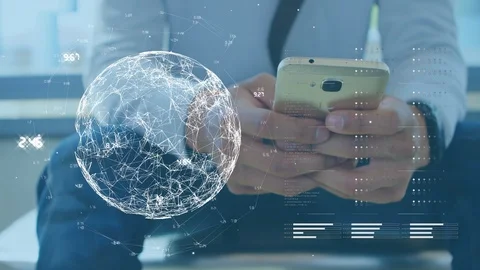 Globe spinning with data and connection network Stock Footage