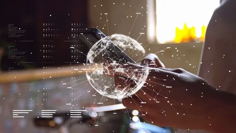 Globe spinning with data and connection network 스톡 동영상 114073620