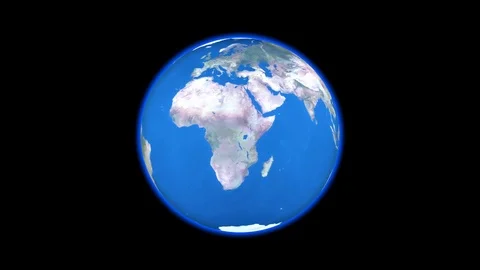 Globe spinning isolated on alpha channel, seamless loop Stock Footage 76937631