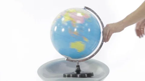 Globe Spinning Isolated On White Stock-Footage 98443017