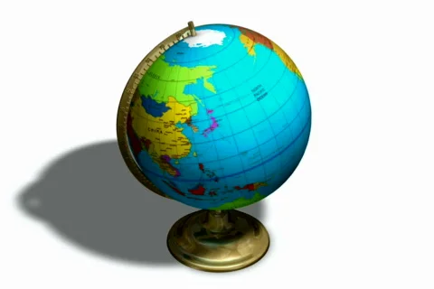 Globe spinning with shadow Loopable NTSC Video stock 283859