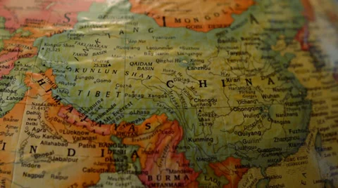 Globe spins to China Stock Footage 27780800