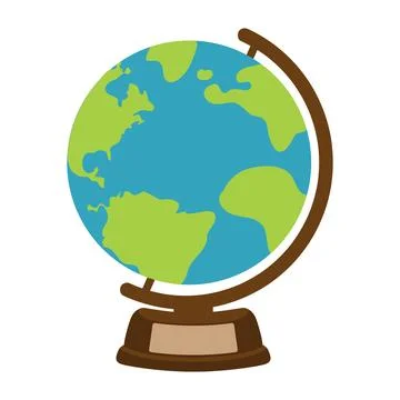 Globe with stand for classroom and school Stock Illustration