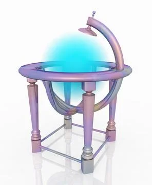Globe stand with gas planet Stock Illustration