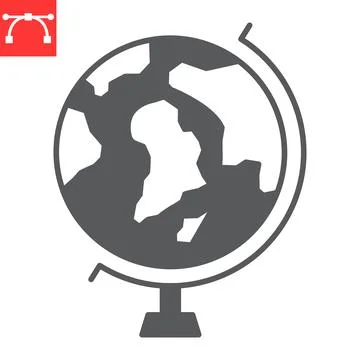 Globe stand glyph icon Stock Illustration