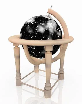Globe stand with starry sky Stock Illustration