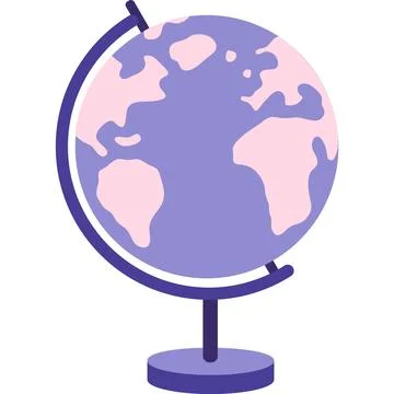 Globe stand vector world icon school earth model Stock Illustration