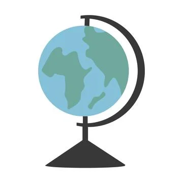 Globe on a stand on a white background for use in clipart Illustrazione stock