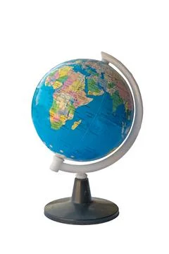 Globe on a stand with a world map and countries Stock Photos